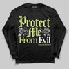 Jordan 5 “Luminous Green” DopeSkill Long Sleeve T-Shirt Protect Me From Evil Graphic Streetwear - Black