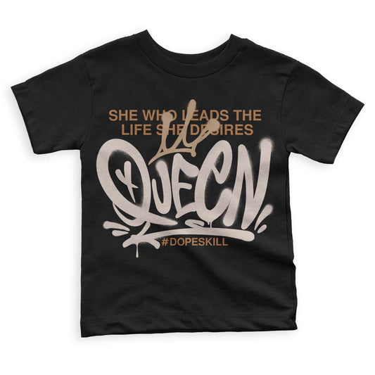 Jordan 3 Retro Palomino DopeSkill Toddler Kids T-shirt Queen Graphic Streetwear - Black