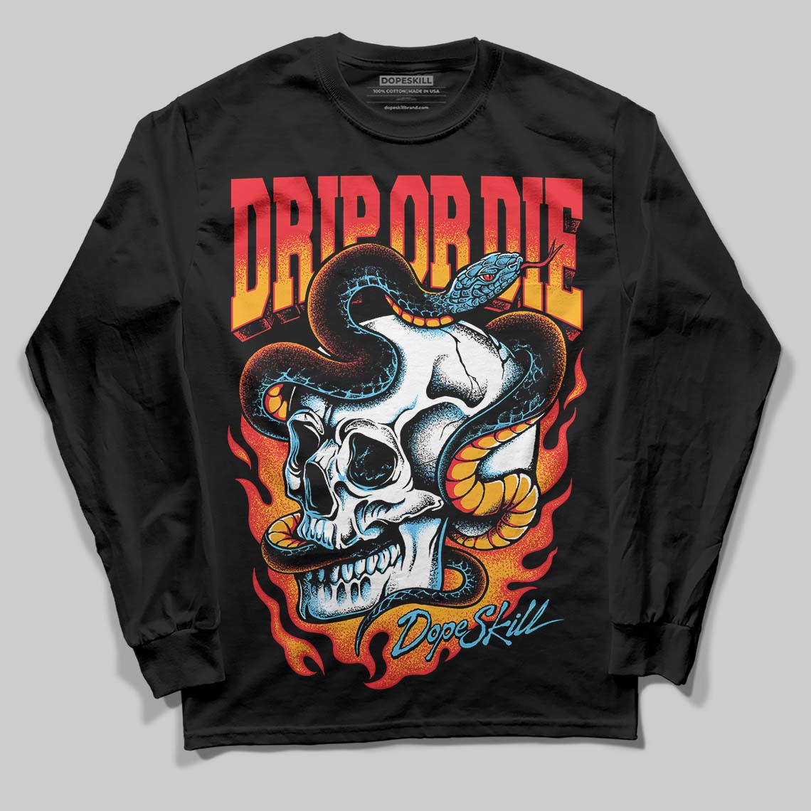 Red Sneakers DopeSkill Long Sleeve T-Shirt Drip or Die Graphic Streetwear - black