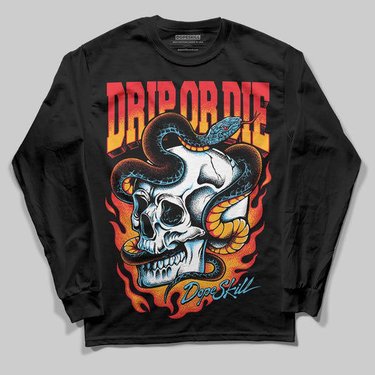 Red Sneakers DopeSkill Long Sleeve T-Shirt Drip or Die Graphic Streetwear - black