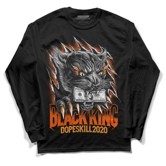 Jordan 12 Retro Brilliant Orange DopeSkill Long Sleeve T-Shirt Black King Graphic Streetwear - Black