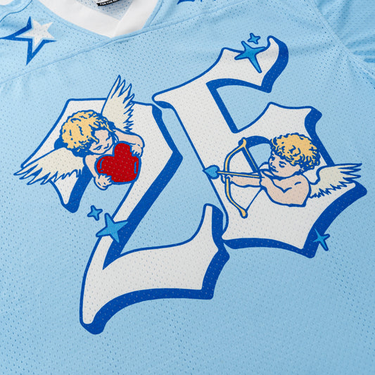 DopeSkill Oversized Jersey Streetwear Graphic Tee Cool V-Neck University Blue T-Shirt Angel 26 Graphic