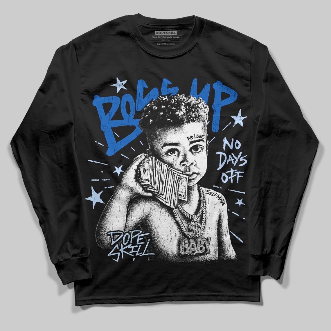 Jordan 11 "Space Jam" (2026) DopeSkill Long Sleeve T-Shirt Boss Up Graphic Streetwear - black