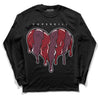 Jordan 5 Retro Burgundy (2023) DopeSkill Long Sleeve T-Shirt Slime Drip Heart Graphic Streetwear - Black