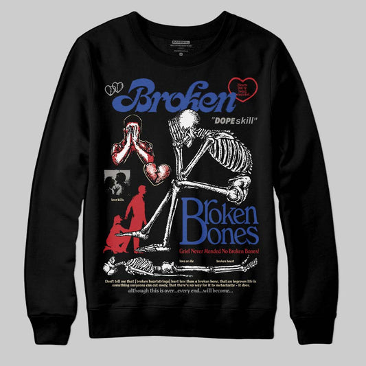 Jordan 4 “Rare Air” DopeSkill Sweatshirt Broken Bones Graphic Streetwear - Black
