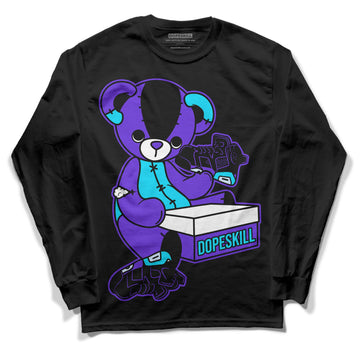 Jordan 6 "Aqua" DopeSkill Long Sleeve T-Shirt Sneakerhead BEAR Graphic Streetwear - Black 