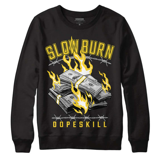 Jordan 4 Tour Yellow Thunder DopeSkill Sweatshirt Slow Burn Graphic Streetwear - Black