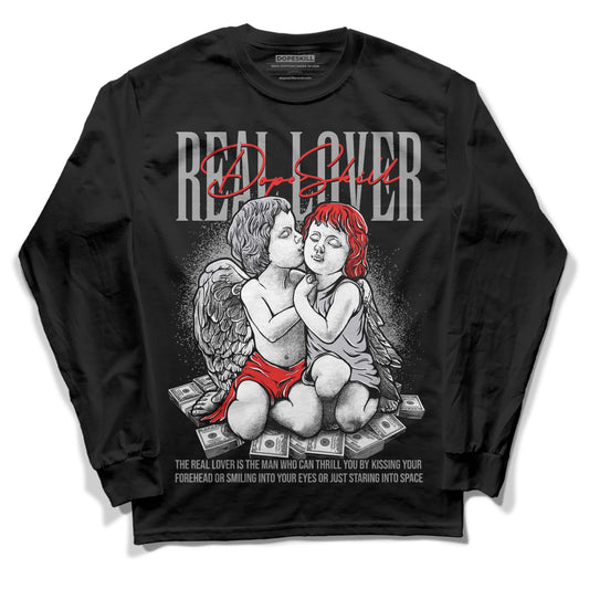 Grey Sneakers DopeSkill Long Sleeve T-Shirt Real Lover Graphic Streetwear - Black