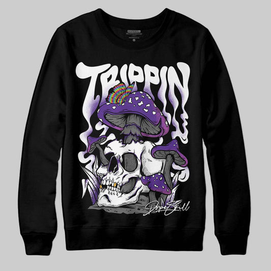 Jordan 3 Retro Dark Iris DopeSkill Sweatshirt Trippin Graphic Streetwear - Black