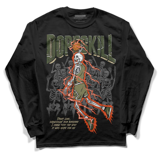 Olive Sneakers DopeSkill Long Sleeve T-Shirt Thunder Dunk Graphic Streetwear - Black