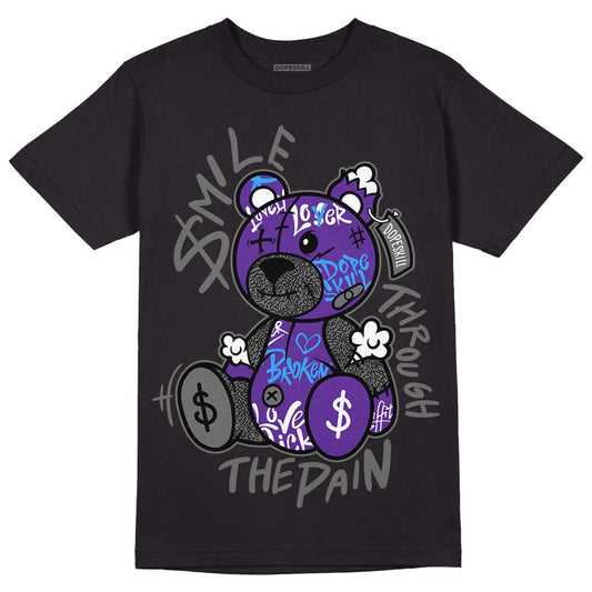 Jordan 3 Retro Dark Iris DopeSkill T-Shirt Smile Through The Pain Graphic Streetwear - Black