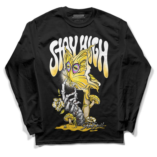 Jordan 4 Retro “Vivid Sulfur” DopeSkill Long Sleeve T-Shirt Stay High Graphic Streetwear - Black