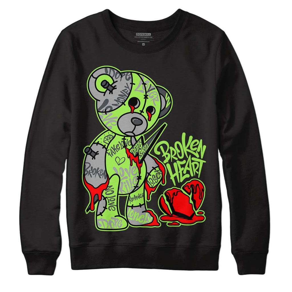 Jordan 5 Green Bean DopeSkill Sweatshirt Broken Heart Graphic Streetwear - black
