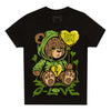 Dunk Low 'Chlorophyll' DopeSkill Toddler Kids T-shirt Broken Bear Graphic Streetwear - Black