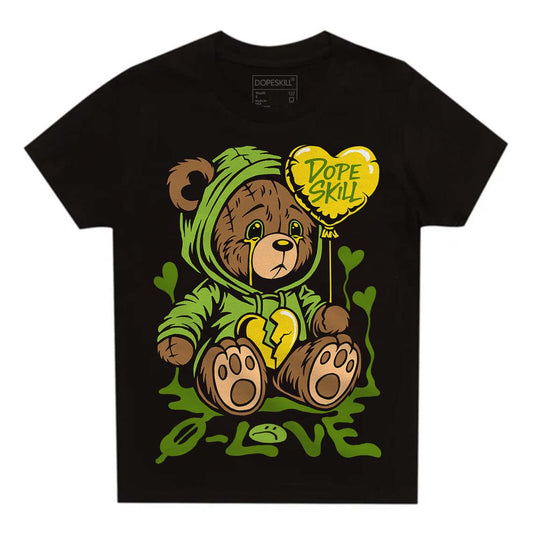 Dunk Low 'Chlorophyll' DopeSkill Toddler Kids T-shirt Broken Bear Graphic Streetwear - Black