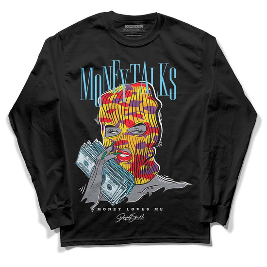 Jordan 1 Mid GS 'Six Championships DopeSkill Long Sleeve T-Shirt Money Talks Graphic Streetwear - Black