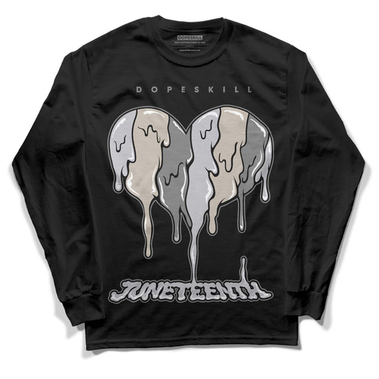 Grey Sneakers DopeSkill Long Sleeve T-Shirt Juneteenth Heart Graphic Streetwear - Black