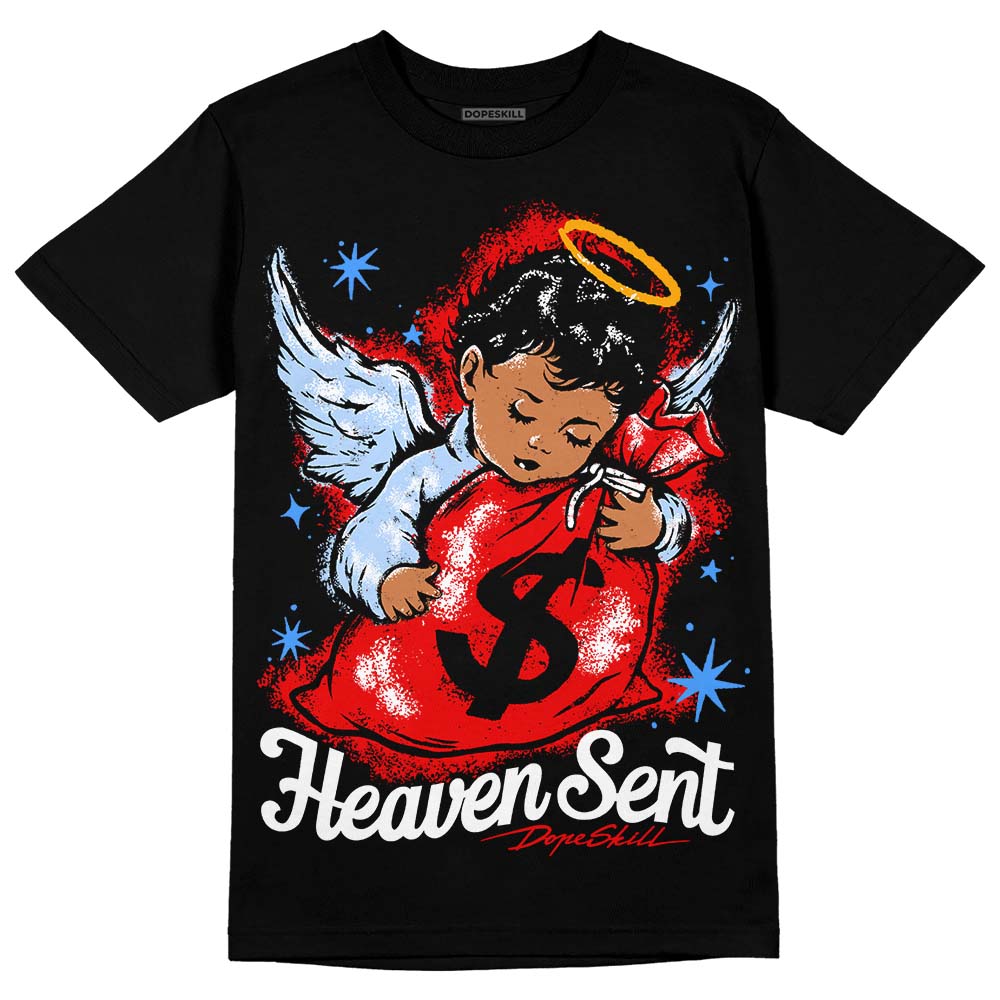 Jordan 11 Retro Cherry DopeSkill T-Shirt Heaven Sent Graphic Streetwear - Black