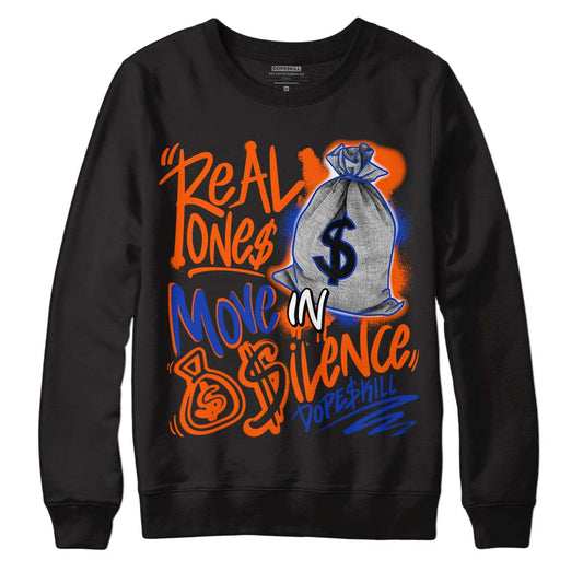 Dunk Low Futura Orange Blaze DopeSkill Sweatshirt Real Ones Move In Silence Graphic Streetwear - Black