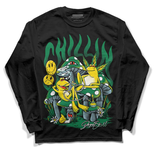 Jordan 5 “Lucky Green” DopeSkill Long Sleeve T-Shirt Chillin Streetwear - Black