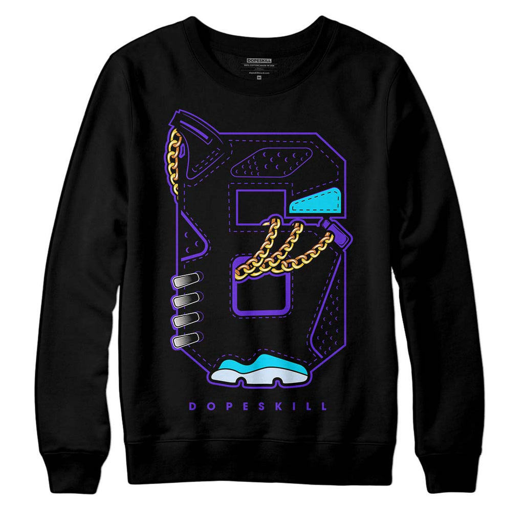 Jordan 6 "Aqua" DopeSkill Sweatshirt No.6 Graphic Streetwear - Black