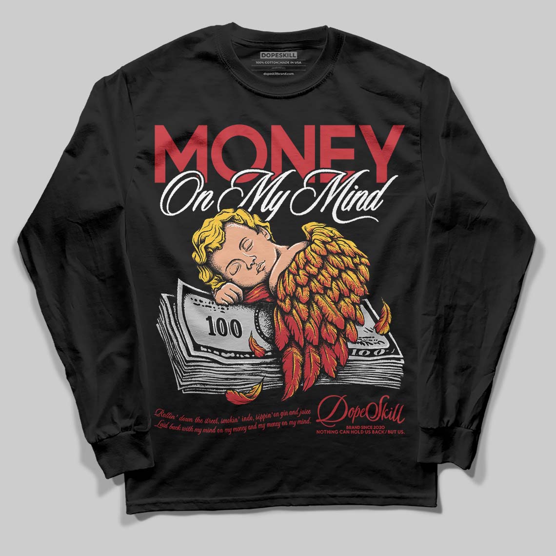 Jordan 14 Retro Ferrari (2025) DopeSkill Long Sleeve T-Shirt MOMM Graphic Streetwear - Black