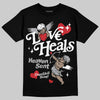 Jordan 4 OG “White Cement” DopeSkill T-Shirt New Love Heals Graphic Streetwear - Black