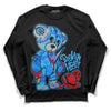 Jordan 2 Low "University Blue" DopeSkill Long Sleeve T-Shirt Broken Heart Graphic Streetwear - Black