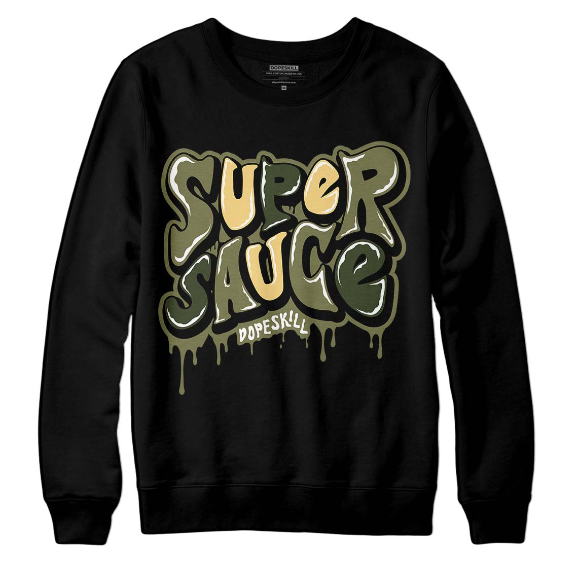 Jordan 4 Retro SE Craft Medium Olive DopeSkill Sweatshirt Super Sauce Graphic Streetwear - Black