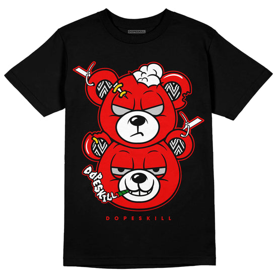 Jordan 12 “Cherry” DopeSkill T-Shirt New Double Bear Graphic Streetwear - Black