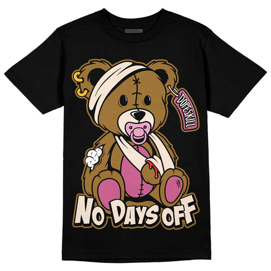 Dunk Low Just Do It “Bronzine/Playful Pink” DopeSkill T-Shirt Hurt Bear Graphic Streetwear - Black