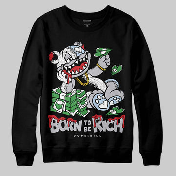 Jordan 5 Retro OG Black Metallic Reimagined DopeSkill Sweatshirt Born To Be Rich Graphic Streetwear - Black