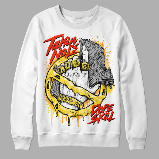 Jordan 4 Tour Yellow Thunder DopeSkill Sweatshirt Takin No L's Graphic Streetwear - White 