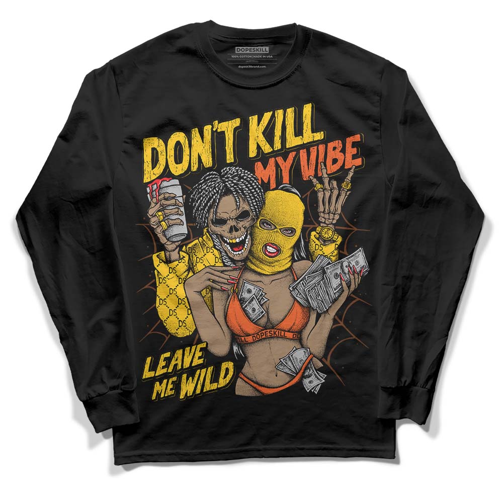 Yellow  Sneakers DopeSkill Long Sleeve T-Shirt Don't Kill My Vibe Graphic Streetwear - Black