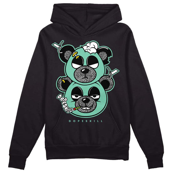 Jordan 3 "Green Glow" DopeSkill Hoodie Sweatshirt New Double Bear Graphic Streetwear - Black 