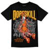 Orange, Black & White Sneakers DopeSkill T-Shirt Thunder Dunk Graphic Stretwear - Black