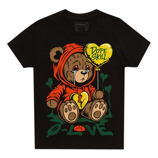 Dunk Low Team Dark Green Orange DopeSkill Toddler Kids T-shirt Broken Bear Graphic Streetwear - black