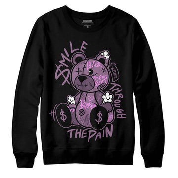 Jordan 2 “Mauve/Off-Noir” DopeSkill Sweatshirt Smile Through The Pain Graphic Streetwear - Black 