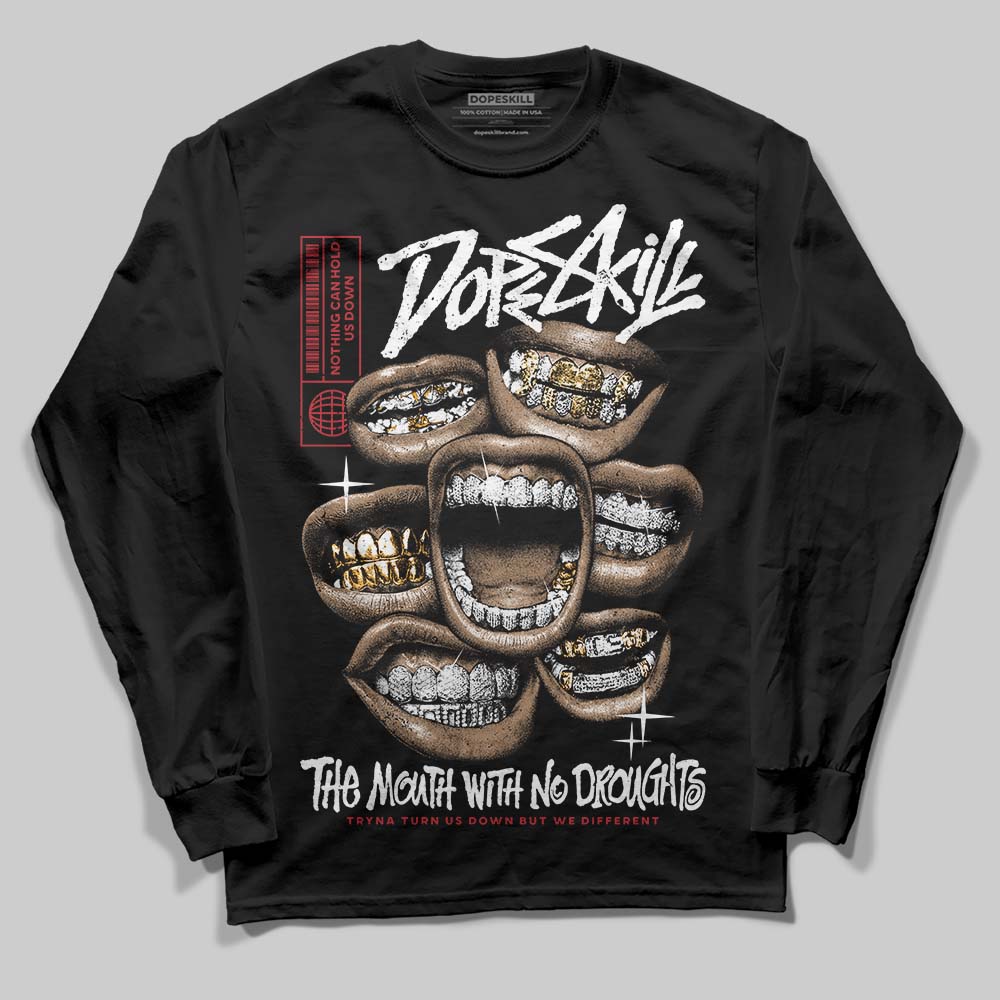 Jordan 14 Retro ‘Black Toe’ DopeSkill Long Sleeve T-Shirt The Mouth With No Droughts Graphic Streetwear - black