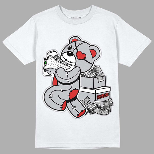 Jordan 13 “Wolf Grey” DopeSkill T-Shirt Bear Steals Sneaker Graphic Streetwear - White 