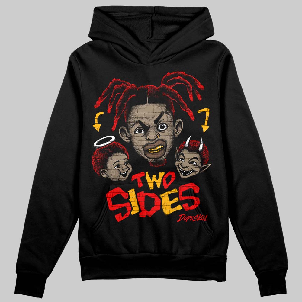 Red Sneakers DopeSkill Hoodie Two Sides Graphic Streetwear - black