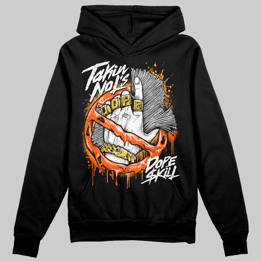 Jordan 12 Retro Brilliant Orange DopeSkill Hoodie Sweatshirt Takin No L's Graphic Streetwear - Black