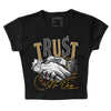 Jordan 13 Wheat 2023 DopeSkill Women's Crop Top Trust No One Graphic Streetwear - Black