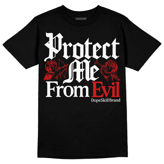 Jordan 3 Retro Fire Red DopeSkill T-Shirt Protect Me From Evil Graphic Streetwear - Black