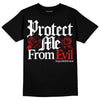 Jordan 3 Retro Fire Red DopeSkill T-Shirt Protect Me From Evil Graphic Streetwear - Black