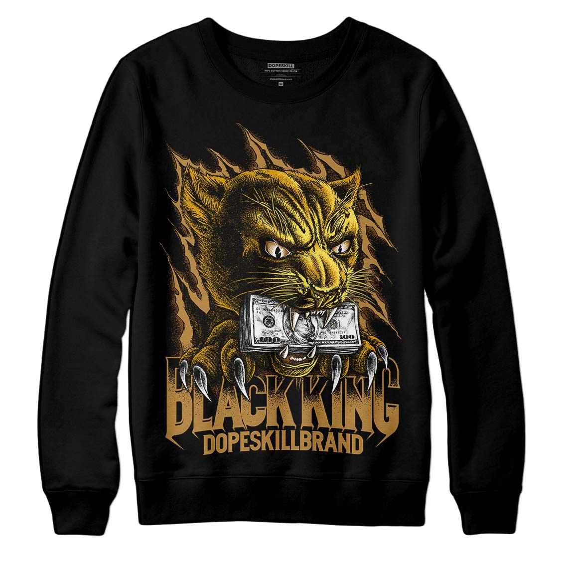 Jordan 13 Wheat 2023 DopeSkill Sweatshirt Black King Graphic Streetwear - Black