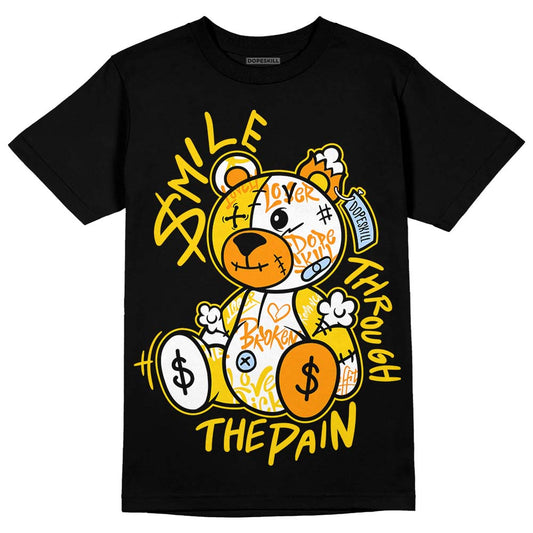 Jordan 6 “Yellow Ochre” DopeSkill T-Shirt Smile Through The Pain Graphic Streetwear - Black