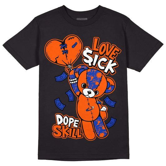 Dunk Low Futura Orange Blaze DopeSkill T-Shirt Love Sick Graphic Streetwear - Black