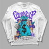 Jordan 6 "Aqua" DopeSkill Long Sleeve T-Shirt Money Bag Coming Up Graphic Streetwear - White 