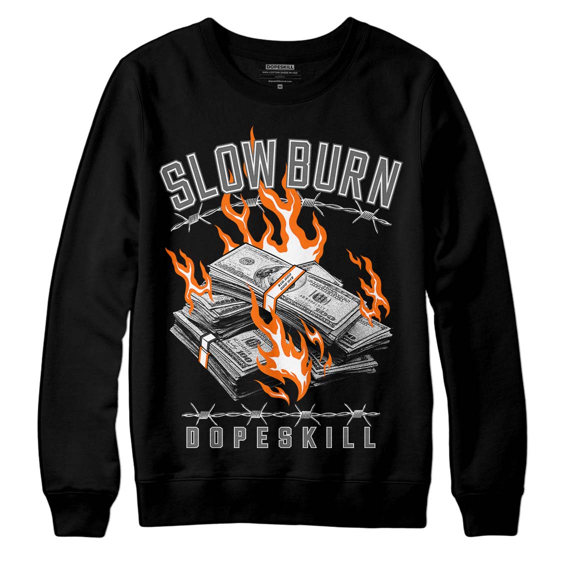 Jordan 3 Retro 'Fear Pack' DopeSkill Sweatshirt Slow Burn Graphic Streetwear - Black